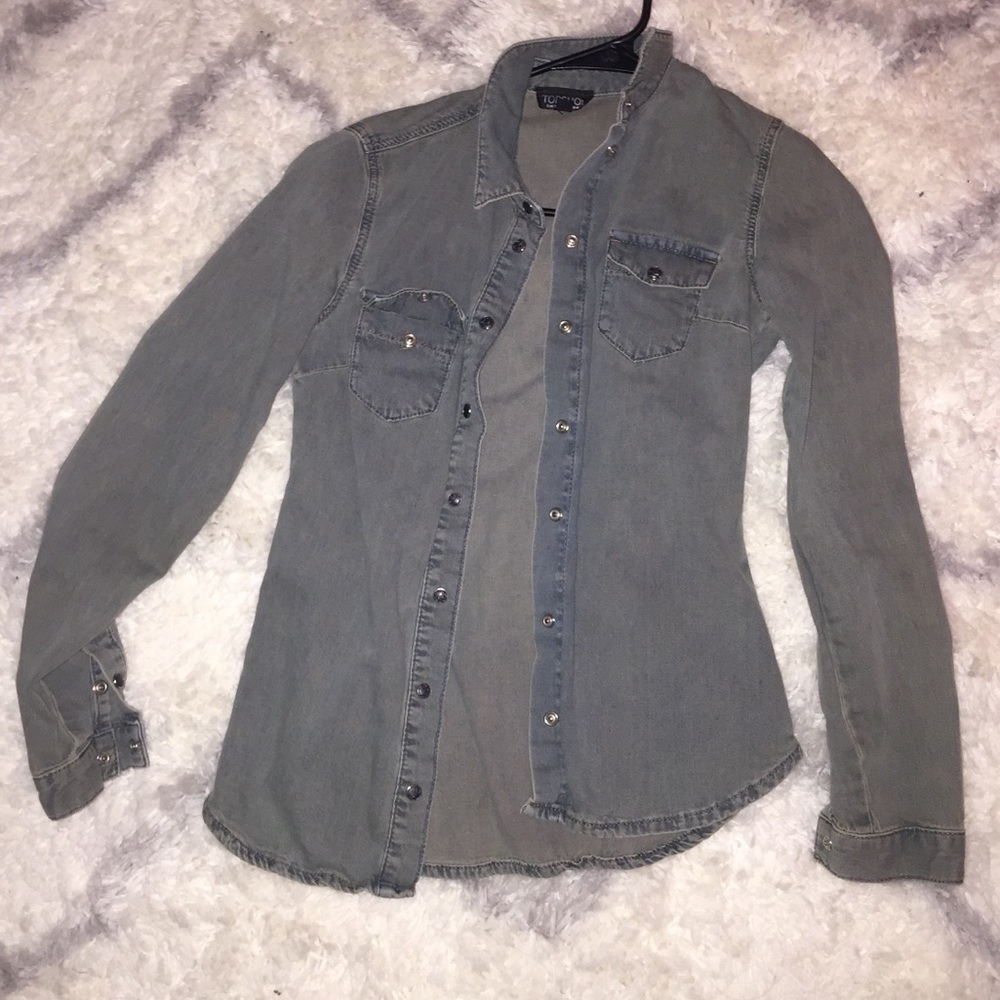 Top Shop navy green top